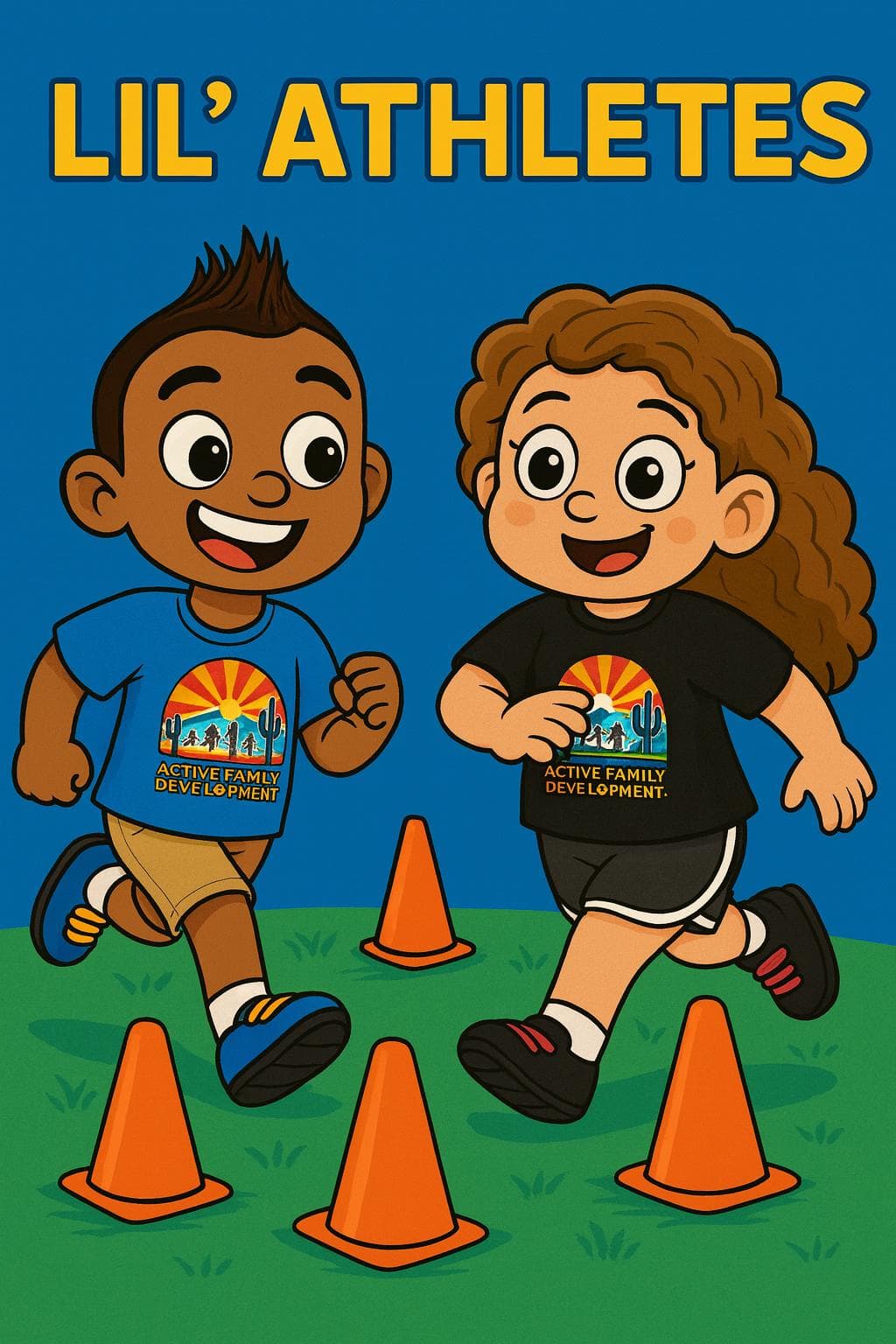 Lil' Athletes Program - Children running through obstacle course