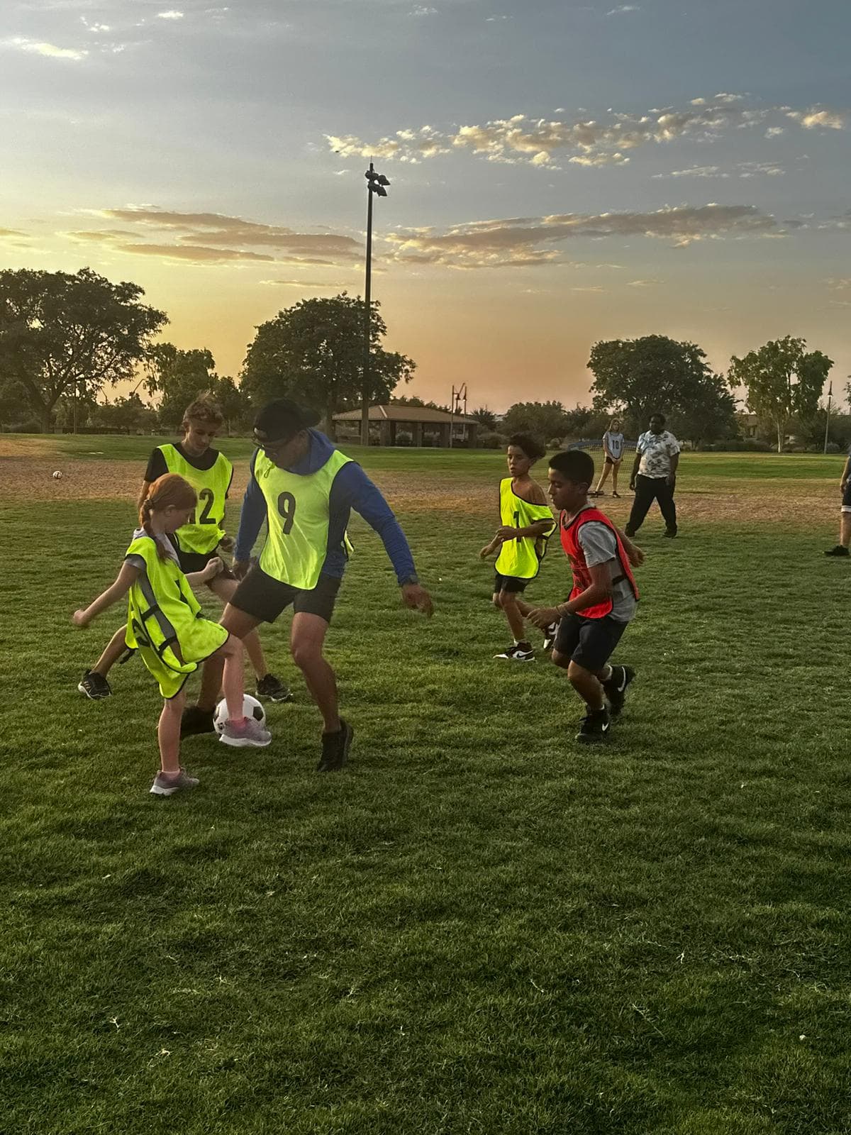 Volunteers organizing event activities